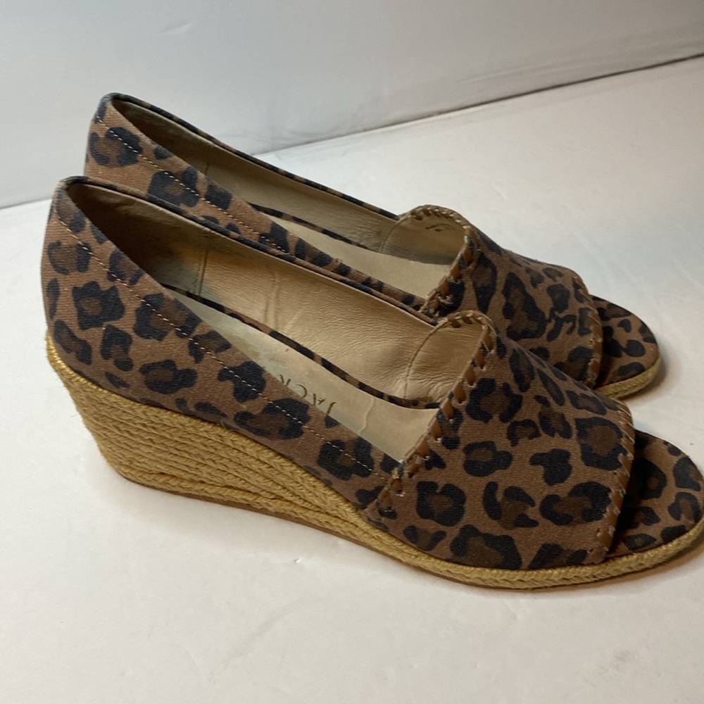 Jack Rogers Leopard Print Espadrille Wedge Sandals size 8 - Picture 8 of 10